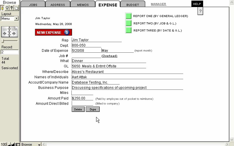 Expense Report